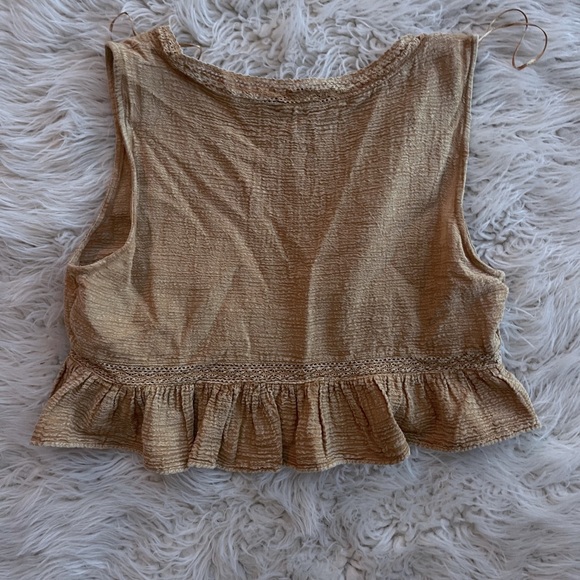 Small Golden Yellow Zara Cropped Tank Top - Picture 4 of 5